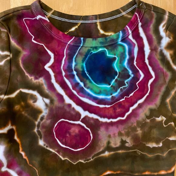 Ice Dyed Bodycon Dress - Long-sleeve Night Out - Rock meets Boho Women's Small - Picture 8 of 12